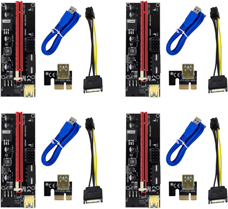 Nextar VER 009S Riser Cable Black PCIE Riser 1X to 16X Graphics Extension for GPU Mining Powered Riser Adapter Card, 60cm USB 3.0 Cable, 4 Solid Capacitors, Two 6PIN & Molex 3 Power Options(Pack 0f 1) GDDR4 16 GB NVIDIA Chipset 64 bit 120 MHz Graphics Card