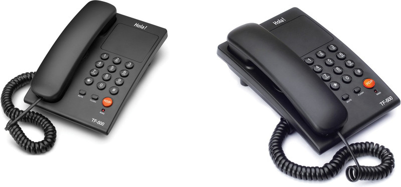 HOLA TF-500 Dual Pack Corded Landline Phone(Black)