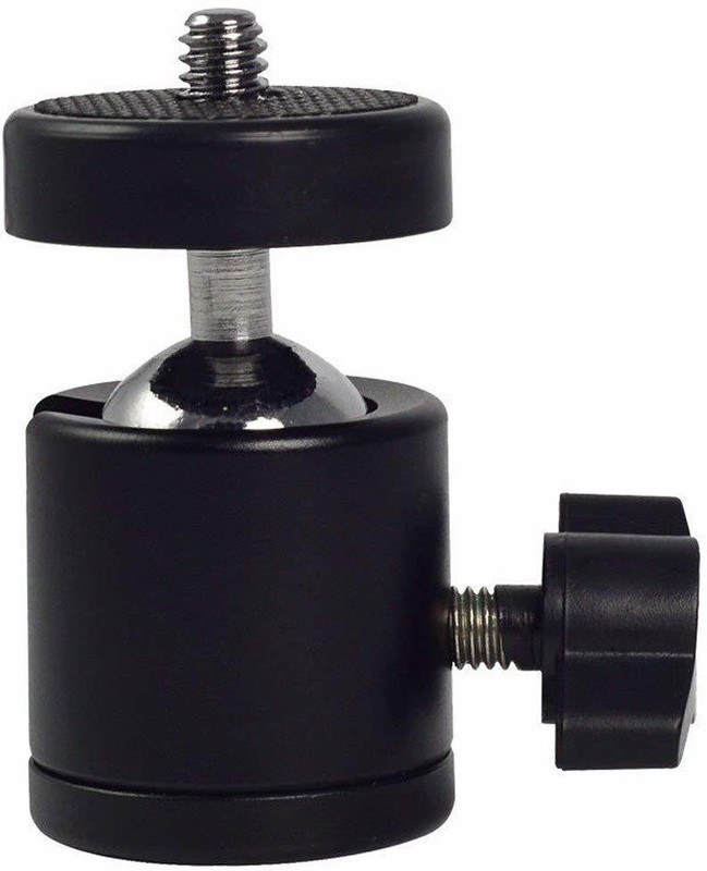 IMMUTABLE 60 RT-PRO- Ring light metal head Swivel Mount with 360 Rotation for Tripod Stand with Universal Thread Size of 1/4 Inch 6 MM Compatible with Ring Light Tripod Photography Stand Tripod Ball Head(Black, Supports Up to 1000 g)