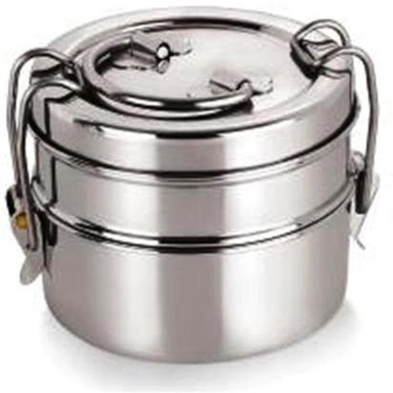 NEELAM Tiffin Plate 2 Containers Stainless Steel Office Lunch Box(800 ml)