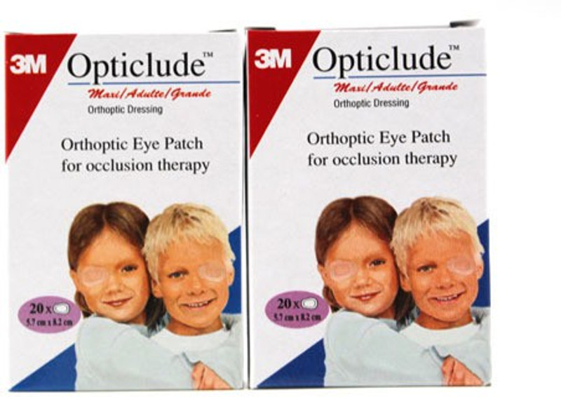 3M Opticlude Adult Eye patch 5.7cm x 8.2cm Combopack (2's Pack) Interactive dressings Medical Dressing(Pack of 20)