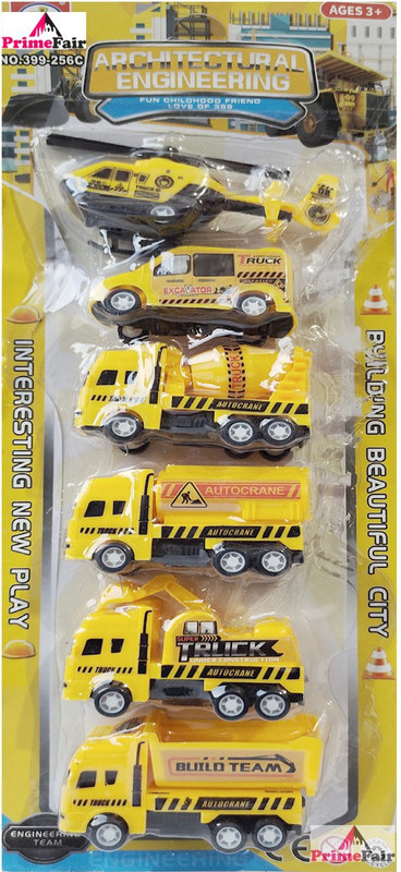 ANANYA SHOP Construction Truck, Pack of 6, Push Back, Backsword Forward Children's Best Gift's (Green )(Green, Black, Pack of: 6)