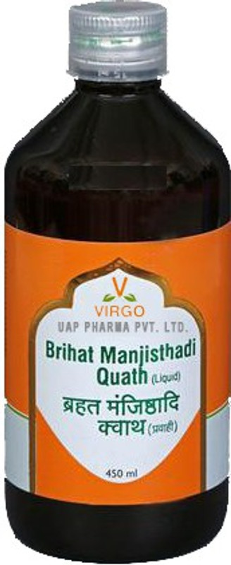 Virgo UAP Pharma Brihat Manjisthadi Quath Liquid | For Blood Purifier, Useful in eczema problem | Pack of 2 | Each of 450ML(Pack of 2, 900 ml)