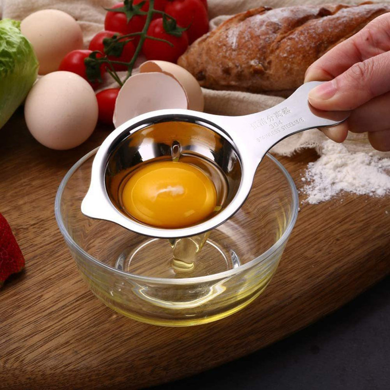 SHIDHMI Egg Yolk White Separator 304Egg Strainer Filter Dishwasher Safe Kitchen Bake Stainless Steel Egg Separator(Silver, Pack of 1)