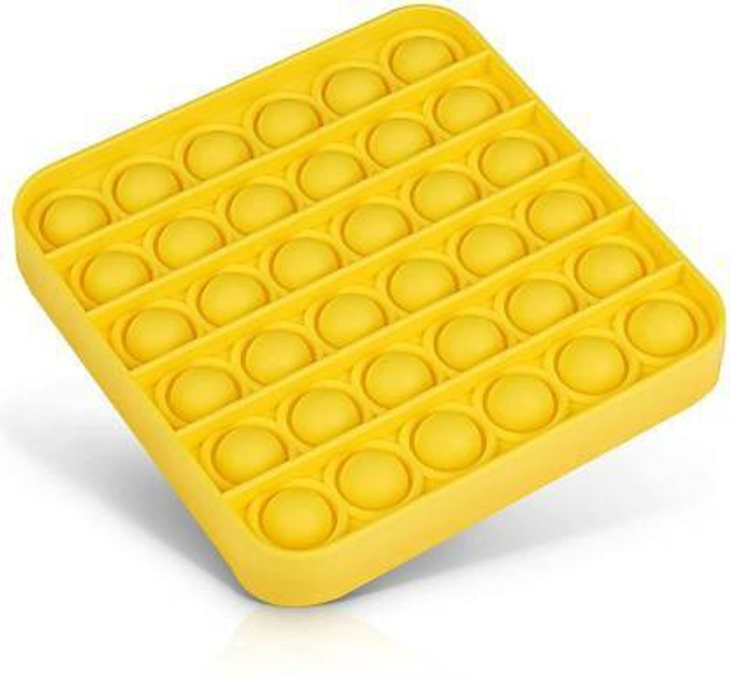 Classic deal POP IT=Yellow DLX=Push Pop Bubble Sensory Fidget Toy, Stress Relief and Anti-Anxiety Tools It Silicone -Relief Items Popper Educational ADHD Special Needs ,Set its pop it Toys Gag Toy(Yellow)