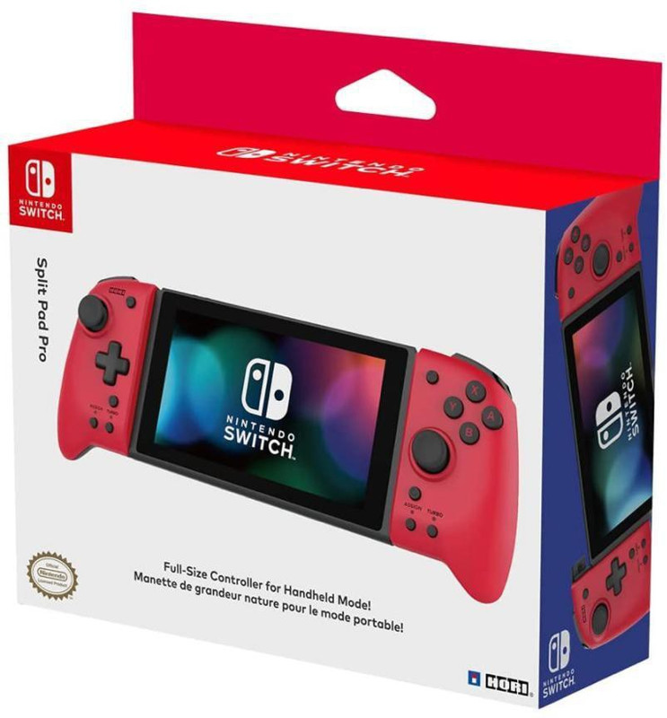 NINTENDO Switch Hori Split Pad Pro (Red) Ergonomic Controller for Handheld Mode Gamepad(Red, For Switch)