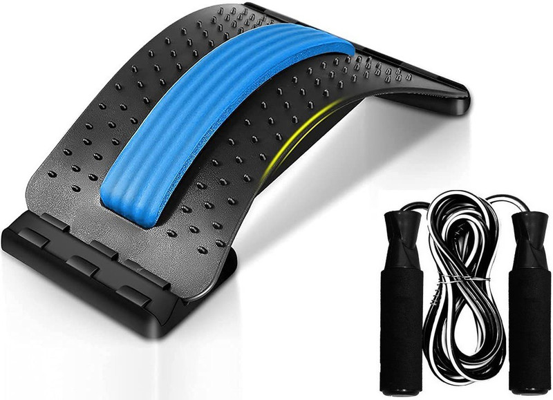 MUNSHINE Combo Of Magic Back Support Multi-Level Back Stretcher Device, Lumbar Back Stretching Device With Skipping Rope Fitness Accessory Kit Kit