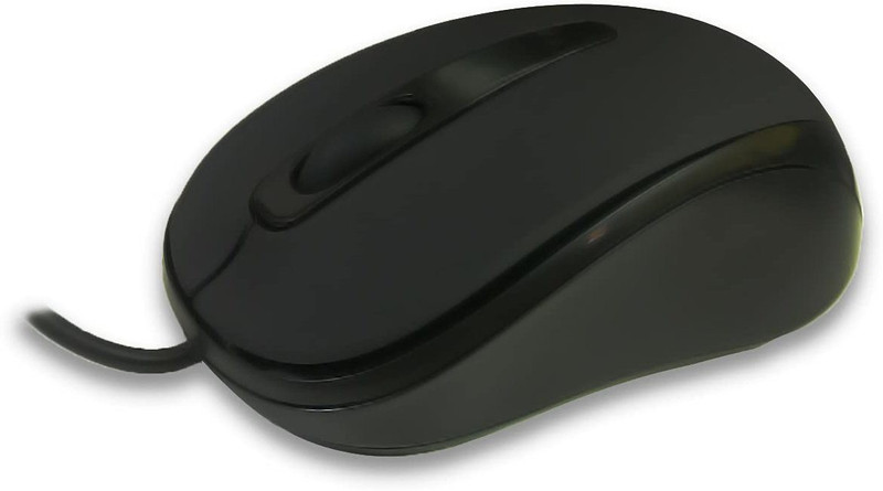 HP Sleek Contour Design with 3 Buttons and Adjustable DPI Up to 1200 Wired Ambidextrous Optical Mouse(USB 2.0, Black)