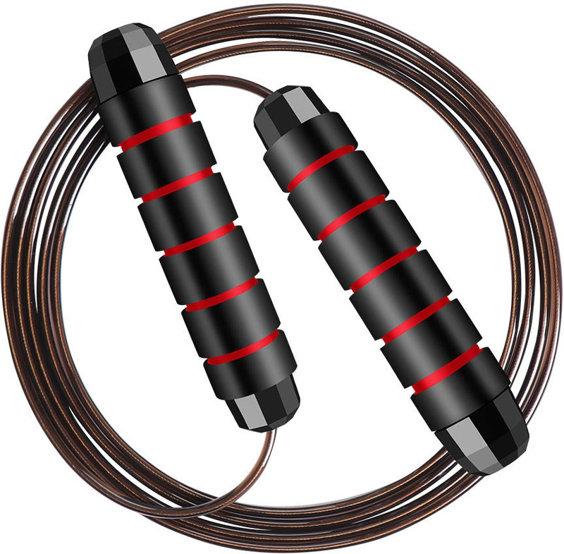 Khargadham Skipping Rope,Adjustable Steel Jumping Rope Foam Handle Ball Bearing Skipping Rope(Length: 280 cm)