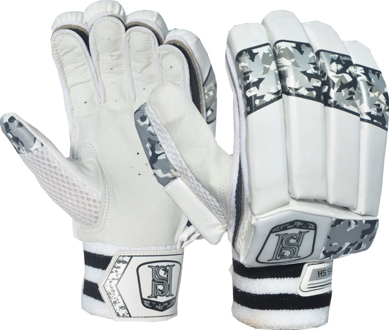 H S Sports WINSTAR 1.0 MENS Batting Gloves(Black, Silver, GERY)