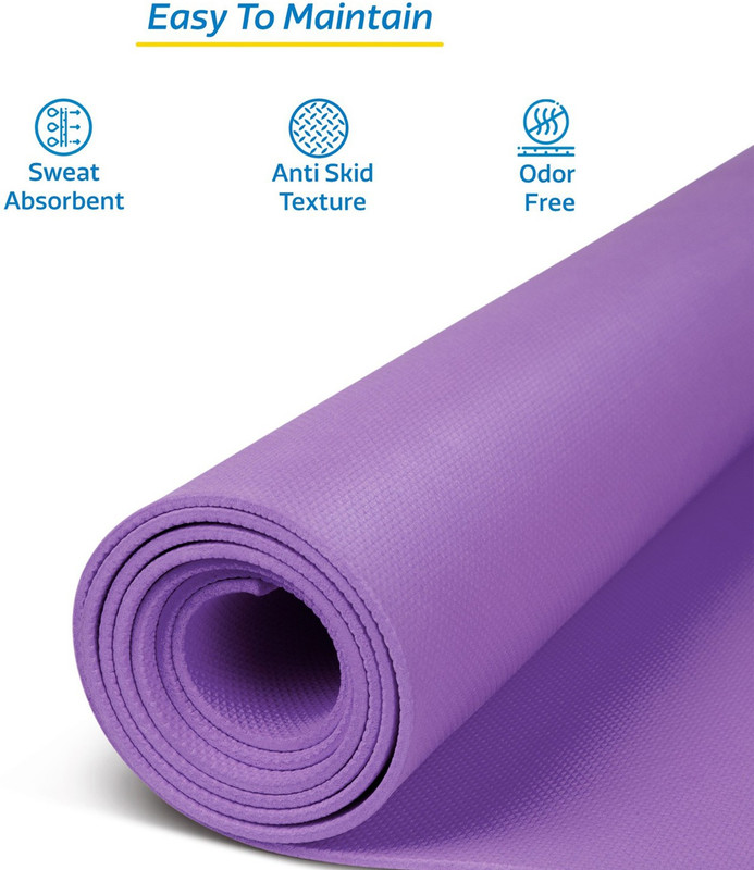 DecorSecrets Anti-Skid Yoga Mat for Men & Women, Exercise for Gym/Home Workout Fitness Purple 4 mm Yoga Mat