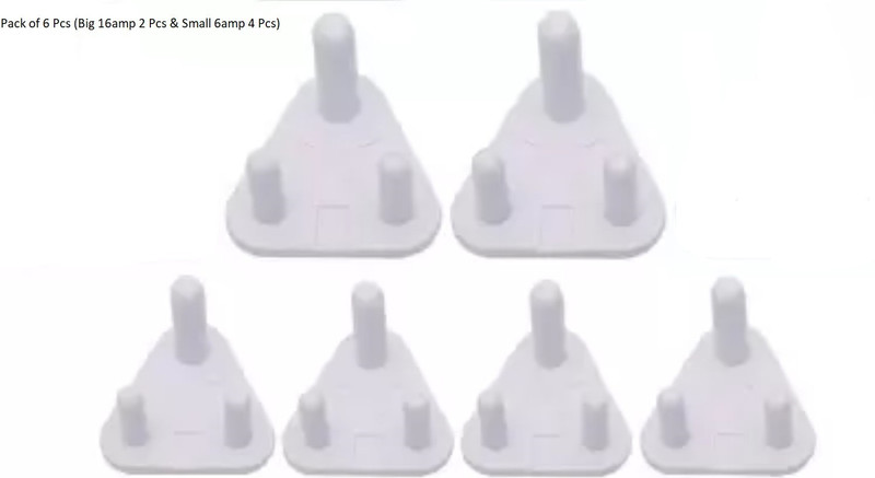 Ganapati Universal Co Baby Safety Electric Socket Plug Cover Guards, Safety Cover Guards for Electric Socket Plug, Big 16amp 2 pcs and Small 6amp 4 Pcs(Multicolor)