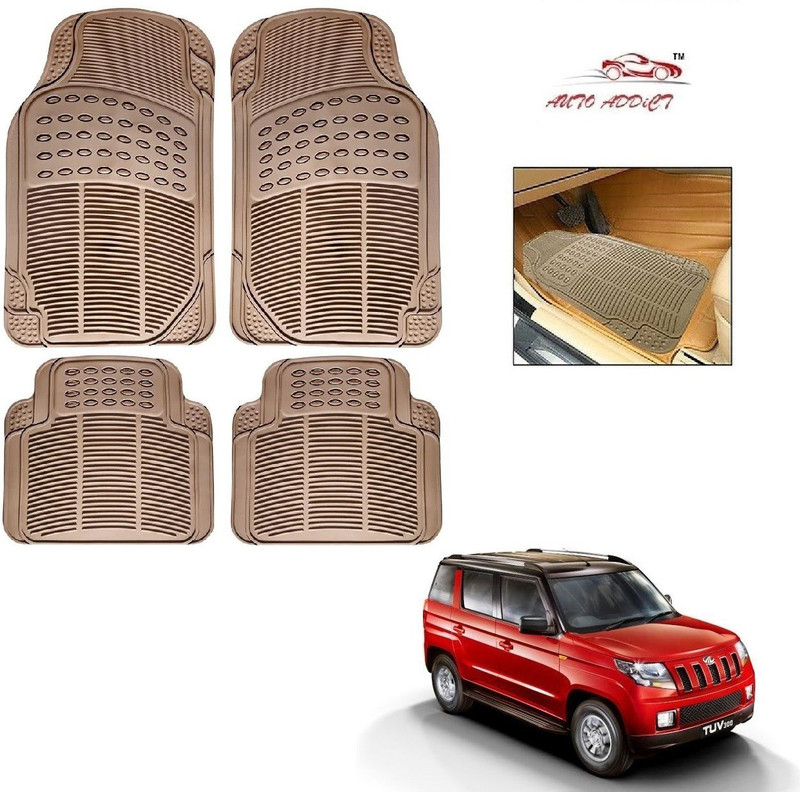 AuTO ADDiCT Rubber Standard Mat For Mahindra TUV-300(Beige)
