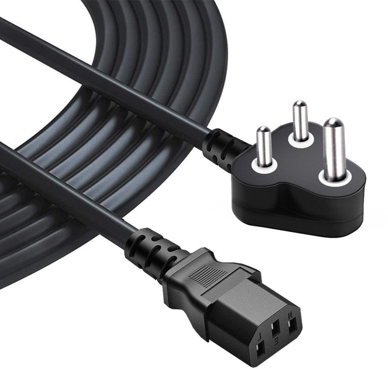 Fedus Power Cord 1.8M 6Feet Replacement Power Cable, India Plug IEC Computer Mains Power Cable Cord for Desktop 3 pin power cable for PC, power cable for monitor SMPS and Printer, Power Supply, TV, 240 W Adapter(Power Cord Included)