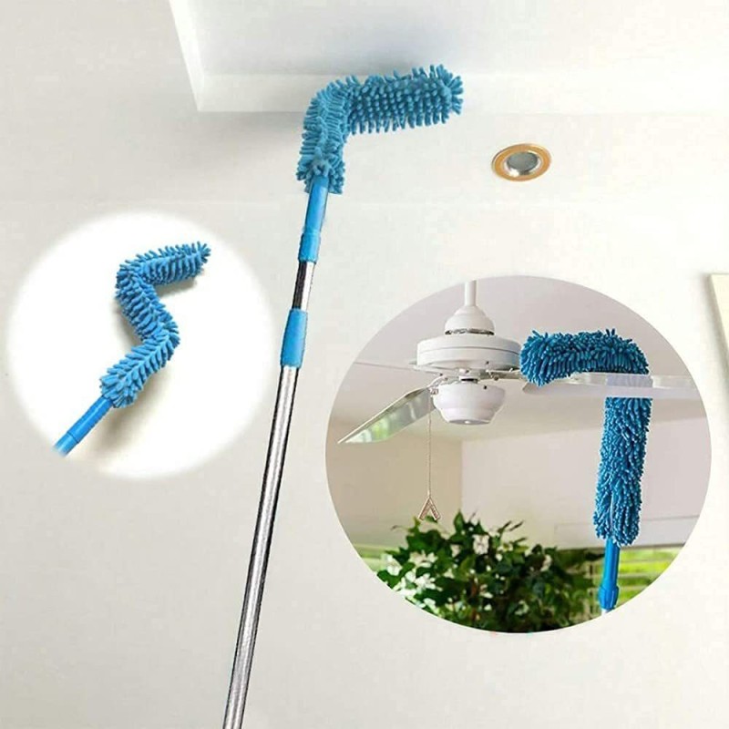 RUVI TECHNOLOGIES Cleaning Brush Feather Microfiber Duster with Extendable Rod Dust Cleaner Fit Ceiling Fan Car Home Office Cleaning Tools Wet and Dry Duster (COLOUR SEND AS PER AVAILIBITY) Wet and Dry Duster Set