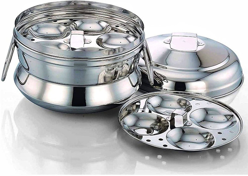 subaa Subaa Stainless Steel Kitchen Star Laser Print Idli Maker/satti/Boiler/Cooker/Panai (13 IDLY, 2 Plates), Weight 1.400 KG Induction Idli Maker(3 Plates , 13 Idlis )