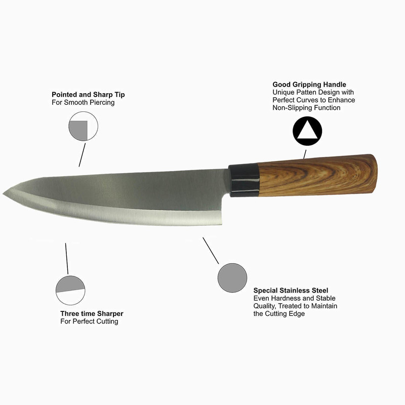 skash 1 Pc Stainless Steel, Wood Knife