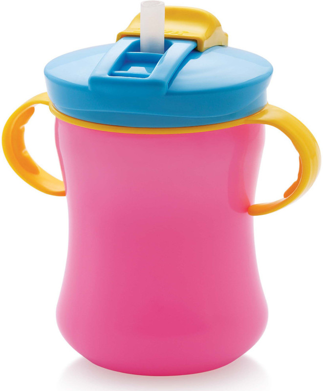Nabhya Grippy 470ml Sipper Bottle Little Fingers No-Spill BPA Free Kids Opaque Soft Straw Sipper Cup Water Bottle(Pink)