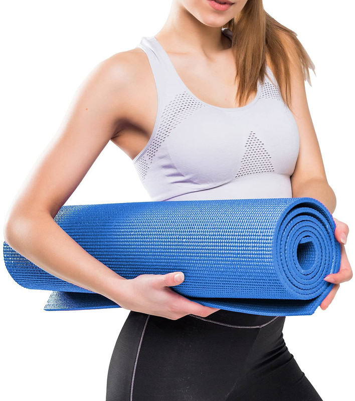 Paperi Anti-Slip Yoga Mat for Women, Mat for Gym Workout and Flooring Exercise Blue 4 mm Yoga Mat