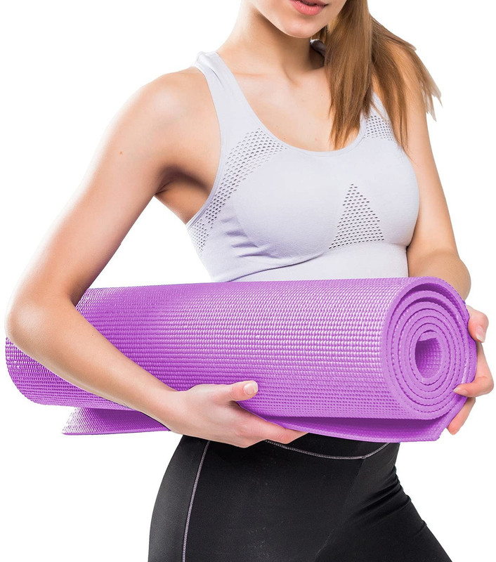 Bloomtex Anti Skid100%EVA Eco Friendly Exercise Mat for Gym Workout Fitness for Men & Women Purple 4 mm mm Yoga Mat
