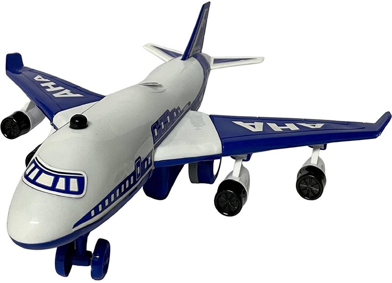 Veryke Unbreakable Plastic Material Pull Back Areoplane Toy for Kids/Toddlers Above 1 Year Push and Go Crawling Toy Vechile Friction Powered Toy & Non Battery Toy White & Blue Color(Blue & White, Pack of: 1)