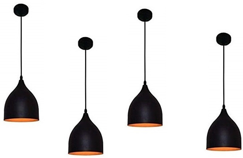 HomesElite Hanging String Ceiling Pendant Light Lamp Chandelier Jhoomer for Home Decoration Lighting Bedroom Living Dining Table Balcony Hall Office Hotel Décor Cluster (BULB NOT INCLUDED) Chandelier Ceiling Lamp(Black, Orange)