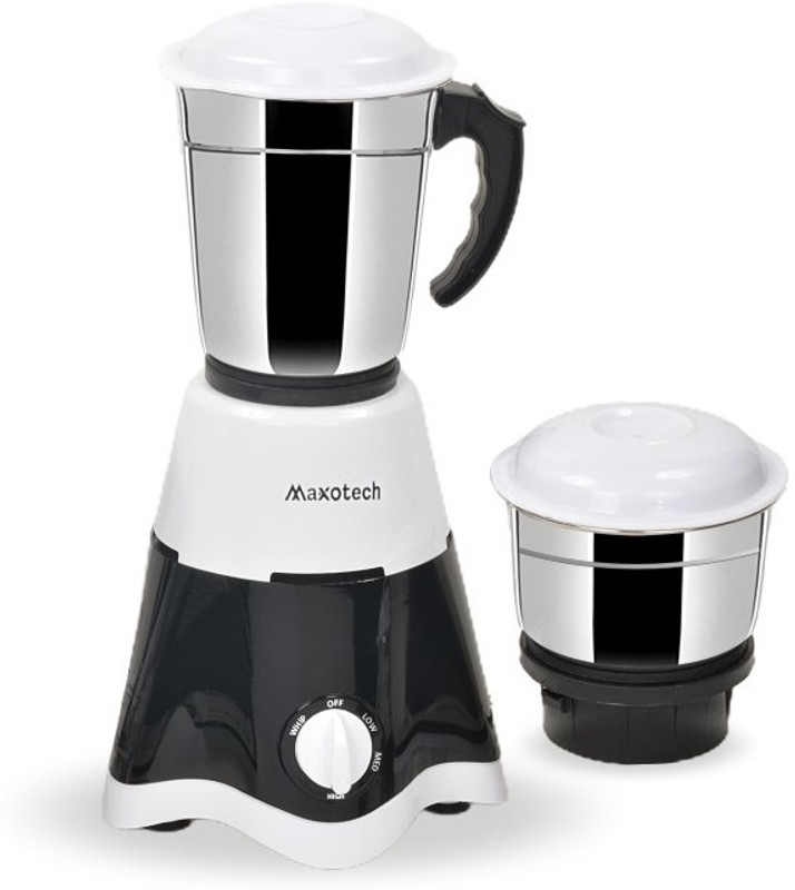 Maxotech ZACK 550 W Mixer Grinder(PRO Powerful Hybrid 100% Copper Motor | 2 Jars | White, Black)