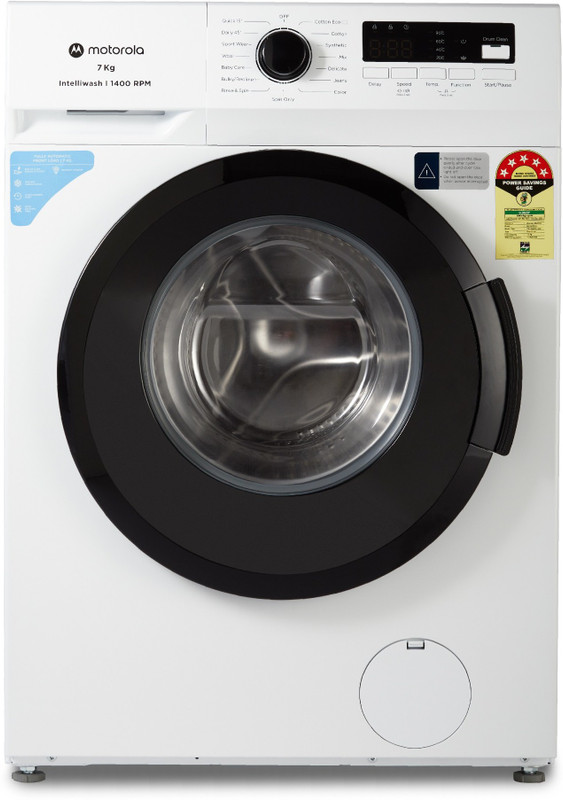 MOTOROLA 7 kg 5 Star Rating Garment Sterilization Fully Automatic Front Load Washing Machine with In-built Heater White(70FLAM5W)