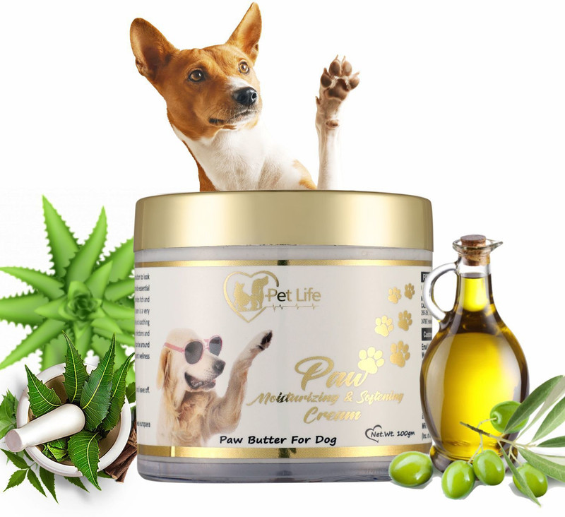 Pet Life Organic Paw Moisturizing & Softening Cream For Dog | Paw Butter/ Cream For All Dog Breeds| Paw Smooth Cream Effective to Heal, Repair, Soften, Dry, Cracked, Chapped Paws & Elbows – 100 Gm Pet Spa Kit
