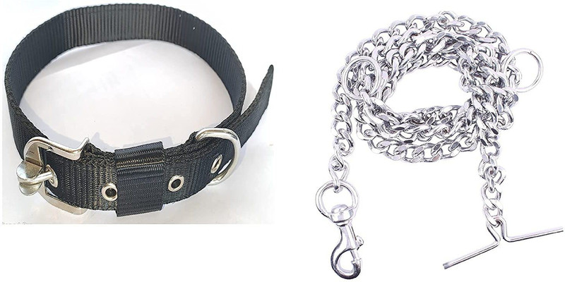 FONDLE 152 cm Dog Chain Leash(Black, Silver)