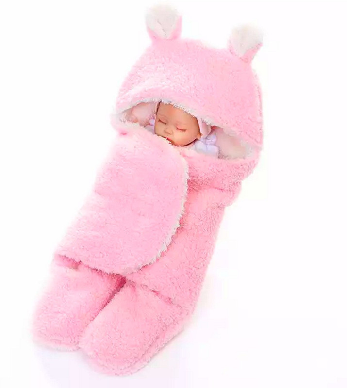 BRANDONN Baby Pink Small Bath Robe(1 baby Bath Robe, For: Baby Boys & Baby Girls, Baby Pink)