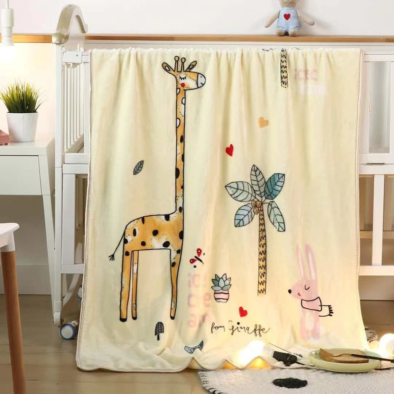 Koochie-Koo Animal Crib Fleece Blanket for Mild Winter(Fur, Yellow)