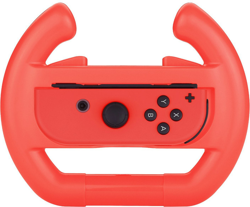Etzin Nine-tendo Switch Joy-Con Racing Wheel, Set of 2 Joy-con Steering Wheel Handle for Nine-tendo Switch Mario Kart 8(Red and Blue)  Gaming Accessory Kit(Sea Green, Neon Red, For PS5)