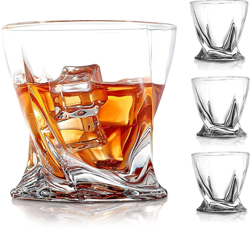 VLKMK (Pack of 2) Rocks Glass,Lowball Bar Glasses for Drinking Bourbon (pack of 2,360ML) Glass Set Whisky Glass(360 ml, Glass, Clear)