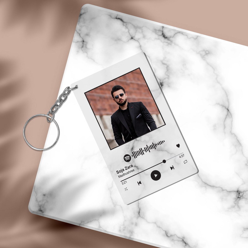 Giftee Spotify Photo Printed Vertical Key Chain