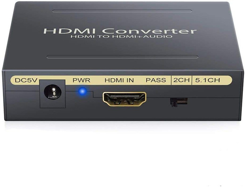 microware HDMI to HDMI + Audio Extractor Splitter Media Streaming Device(Black)
