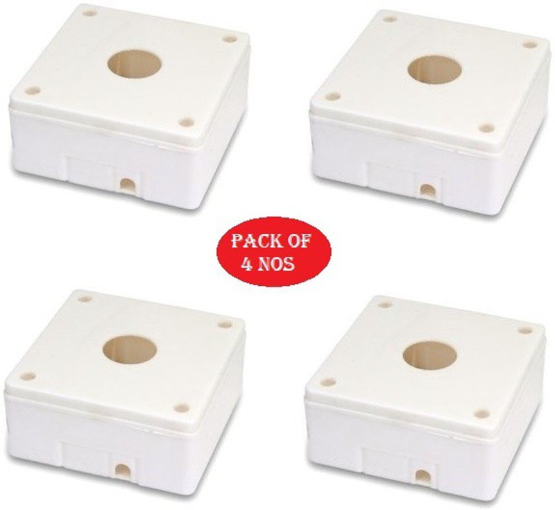 99Gems PVC Junction Box FOR CCTV CAMERA (PACK OF 4) Square Softbox(4 inch x 4 inch)