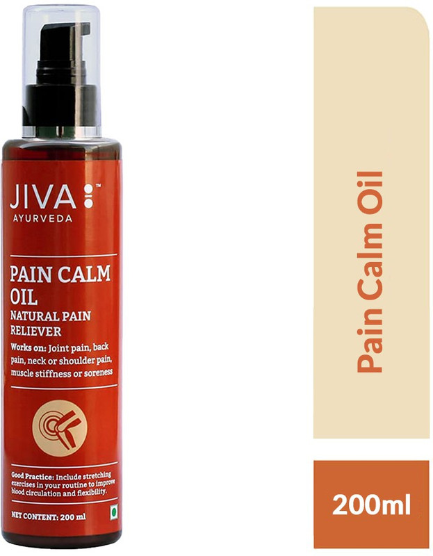 JIVA Pain Calm Oil - Ayurvedic Pain Relief Oil for Joint Pain, Back Pain and Muscle Stiffness - 200 ml - Pack of 1 Spray(200 ml)