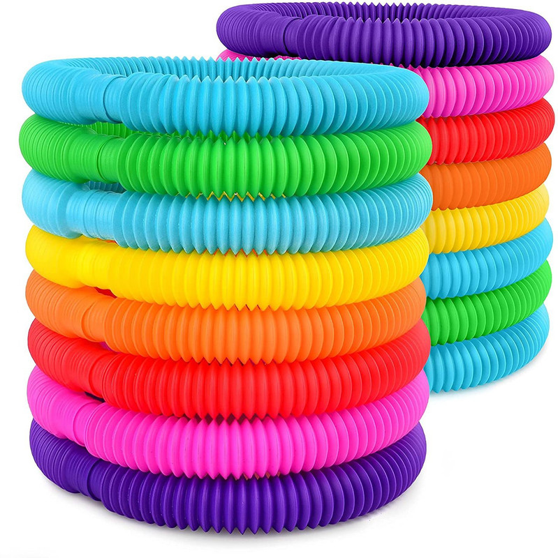 SHREEJIIH Pop Tube Toys for Kids Pop it Fidget Pack of 12 Pcs Pipe Stress Anxiety Relief(Multicolor)