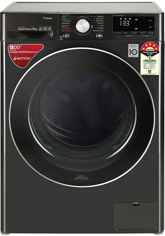 LG 9 kg withWi-Fi Enabled Fully Automatic Front Load Washing Machine with In-built Heater Black(FHV1409ZWB)