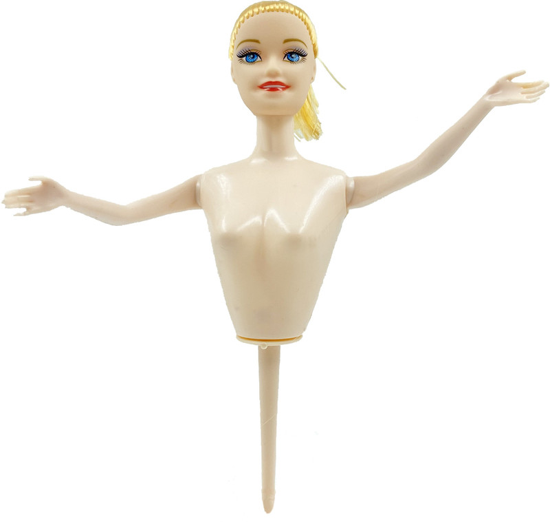 JAMBOREE Plastic Doll Cake Mold Toppers Dress Bobbi Birthday Cake Doll Sugarcraft Fondant Cake Wedding Decorating Tools Cake Topper(Beige Pack of 1)