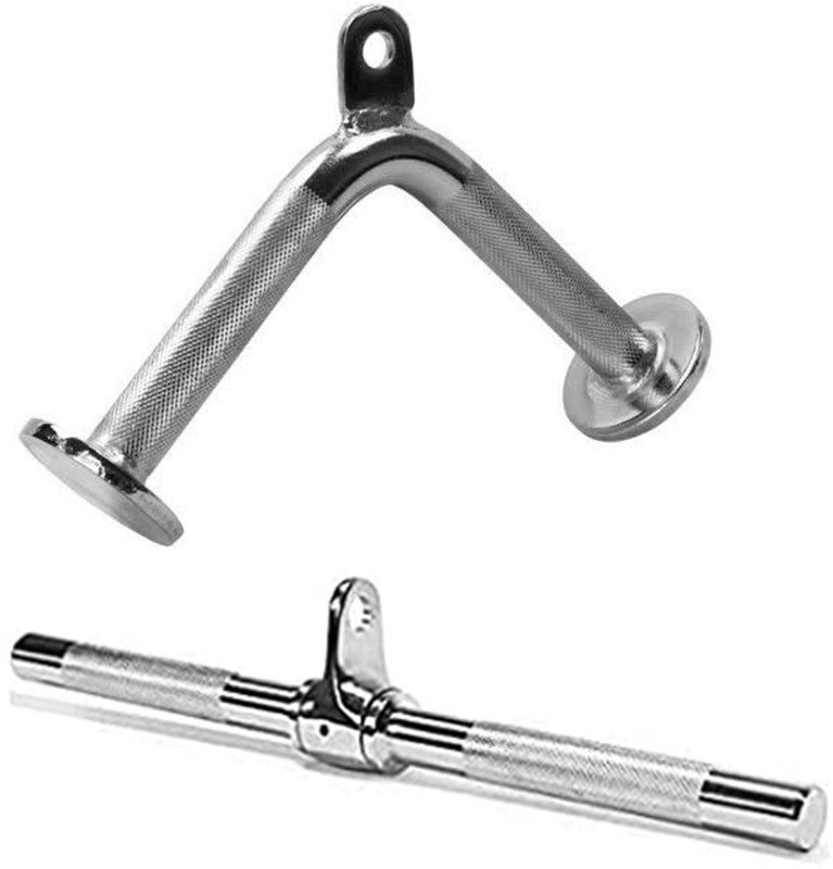 GS SPORTS Triceps Straight LAT Bar , Triceps V Handle , Combo Pack. Multi-training Bar