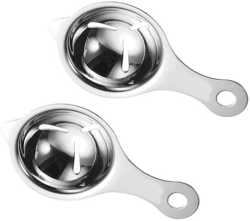 HEXONIQ Egg Divider for Kitchen Baking Gadget, Stainless Egg Separator Egg White Yolk Filter - Easy to Remove Egg White, Egg Extractor Tool (Pack of 1) Stainless Steel Egg Separator(Silver, Pack of 1)