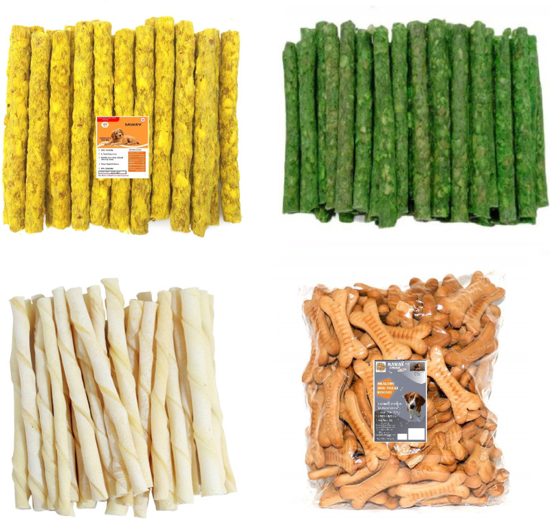 Pet N Perry Combo Pack Of Yellow,Green Munchy & Calcium Stick,Big Biscuits 250-250Gm Chicken, Mint Dog Chew(1 kg, Pack of 1)