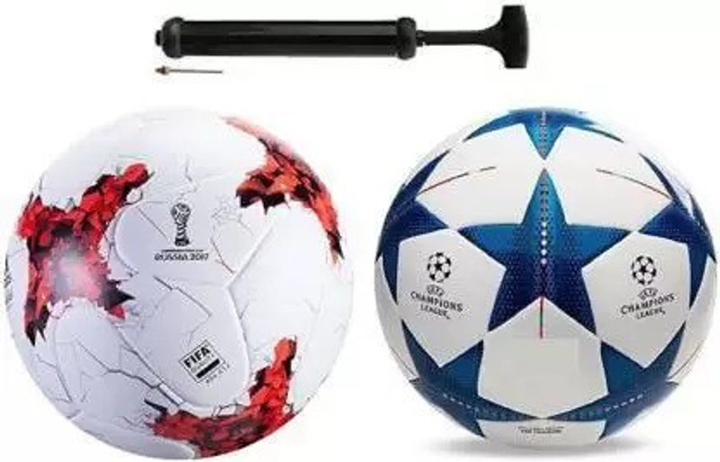 MRS Russia Red And Blue Star With Air Pump Football Combo Size: 5 (Pack of 3) Football - Size: 5(Standard, Pack of 3, Multicolor)