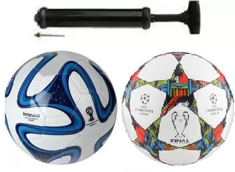 MRS Russia Red And Blue Star With Air Pump Football Combo Size: 5 (Pack of 3) Football - Size: 5(Standard, Pack of 3, Multicolor)