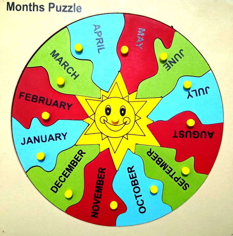 MECDOIT INTERNATIONAL Months Name Puzzle for Kids Education(Multicolor)