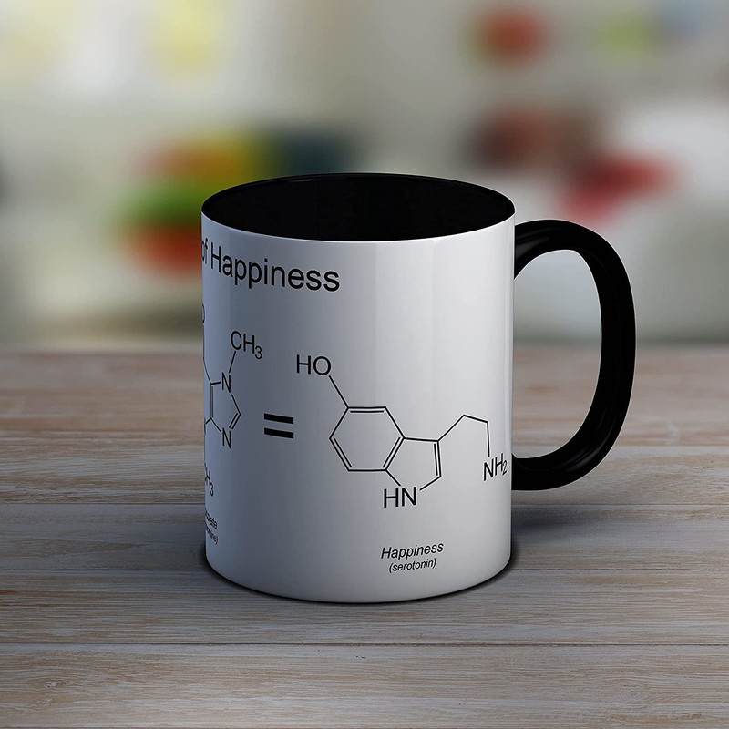 AASTHA IMAGINE CHEMISTRY INSIDE BLACK MUG GIFT Ceramic Coffee Mug(350 ml)