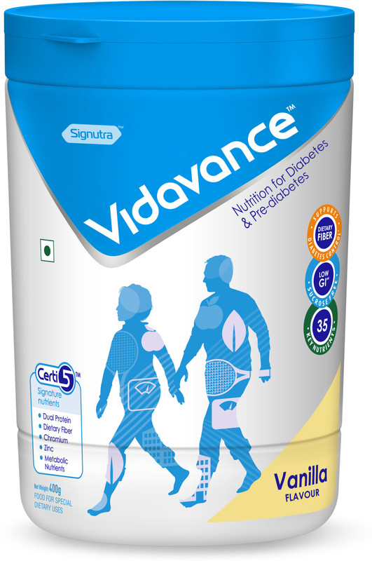 Signutra Vidavance Advanced Nutrition for Diabetes - 400g (Vanilla) Protein Blends(400 g, Vanilla)