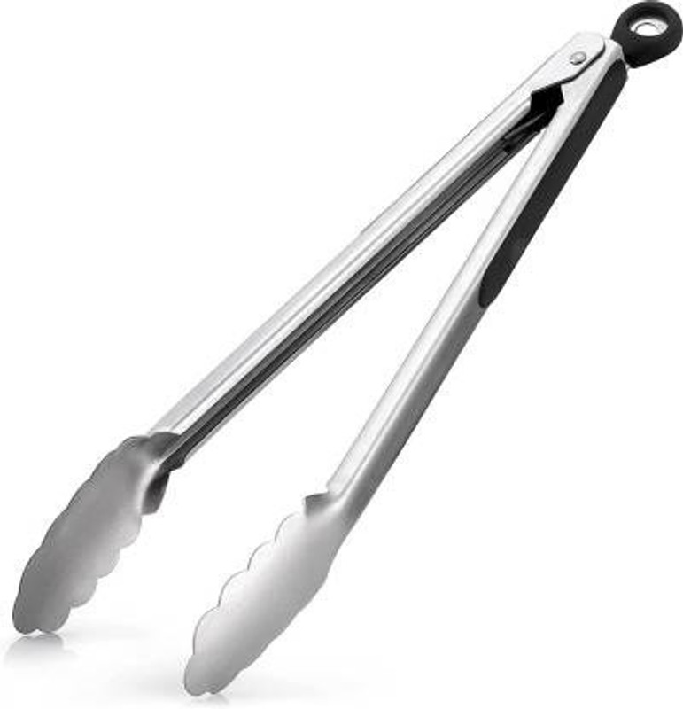 hurrio 10 Inch) Stainless Steel Tongs For Cooking 26 cm Serving Tongs(Pack of 1)